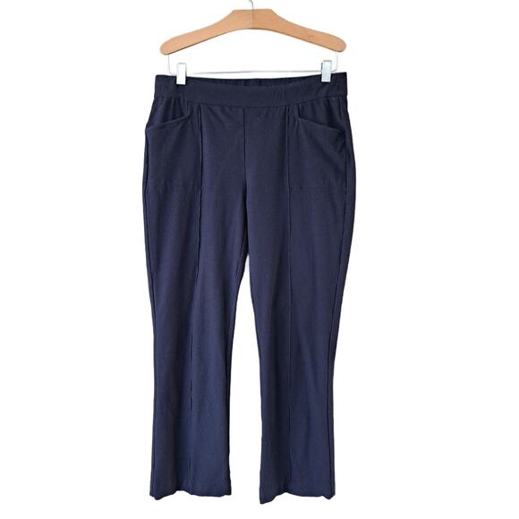 EILEEN FISHER Navy System Washable Stretch Crepe Pocket Ankle Pant Small Petite - Picture 2 of 7